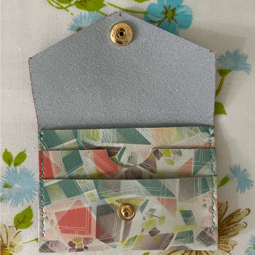 Hand Crafted Multicolor Geometric Wallet - Picture 2 of 5